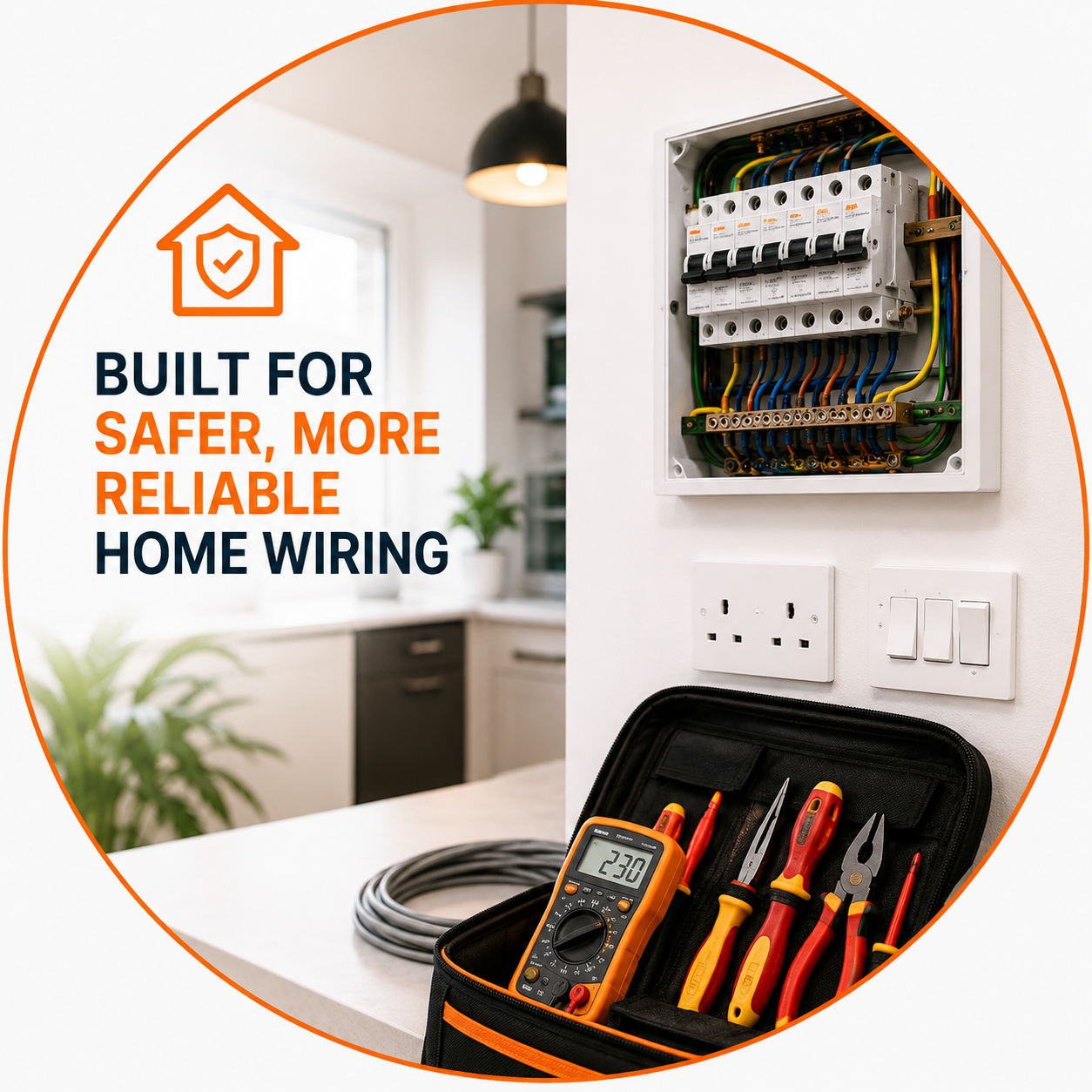 Signs Your House Needs Rewiring Manchester showing electrical inspection and modern consumer unit