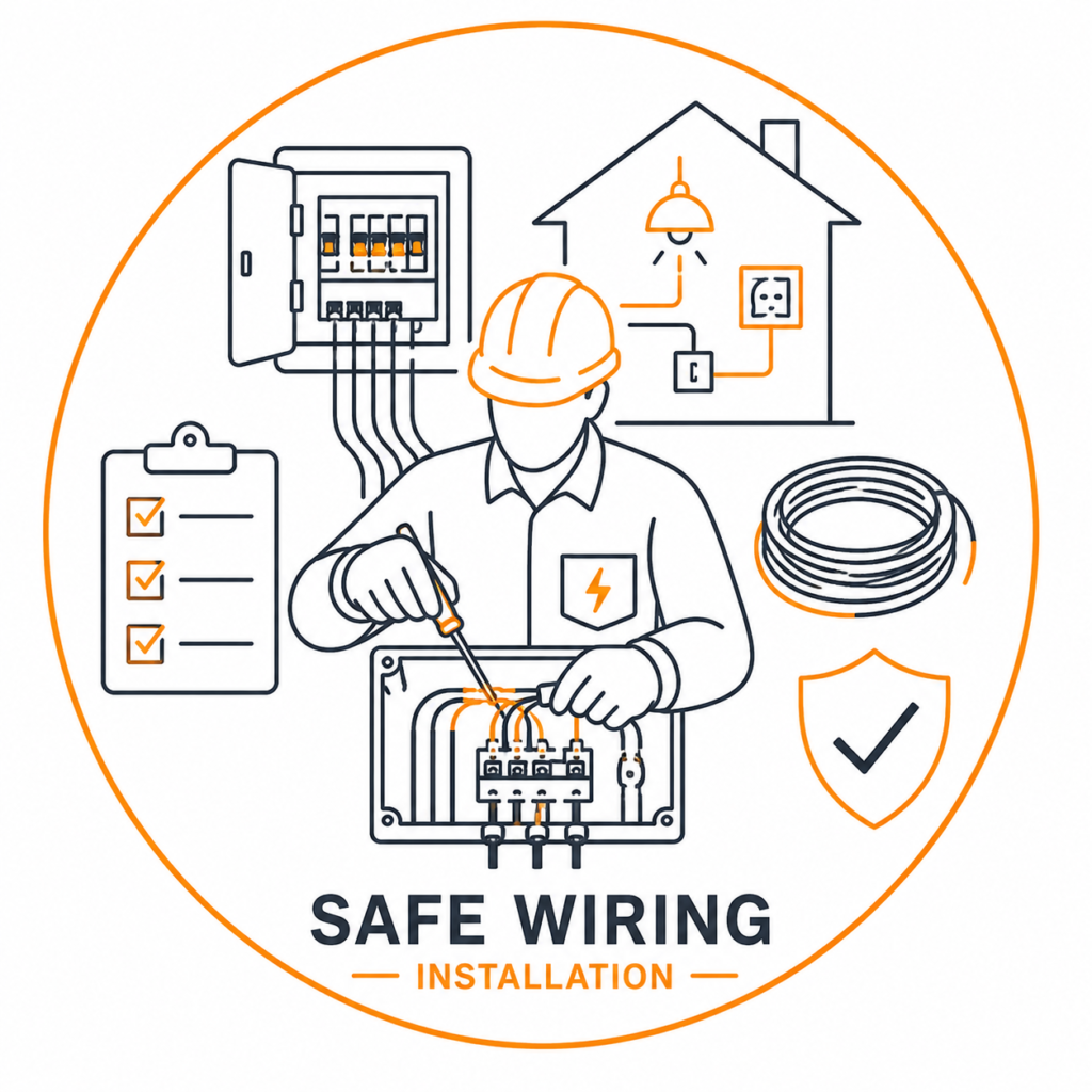 Safe wiring installation during a Domestic House Rewire Manchester by experienced electricians.