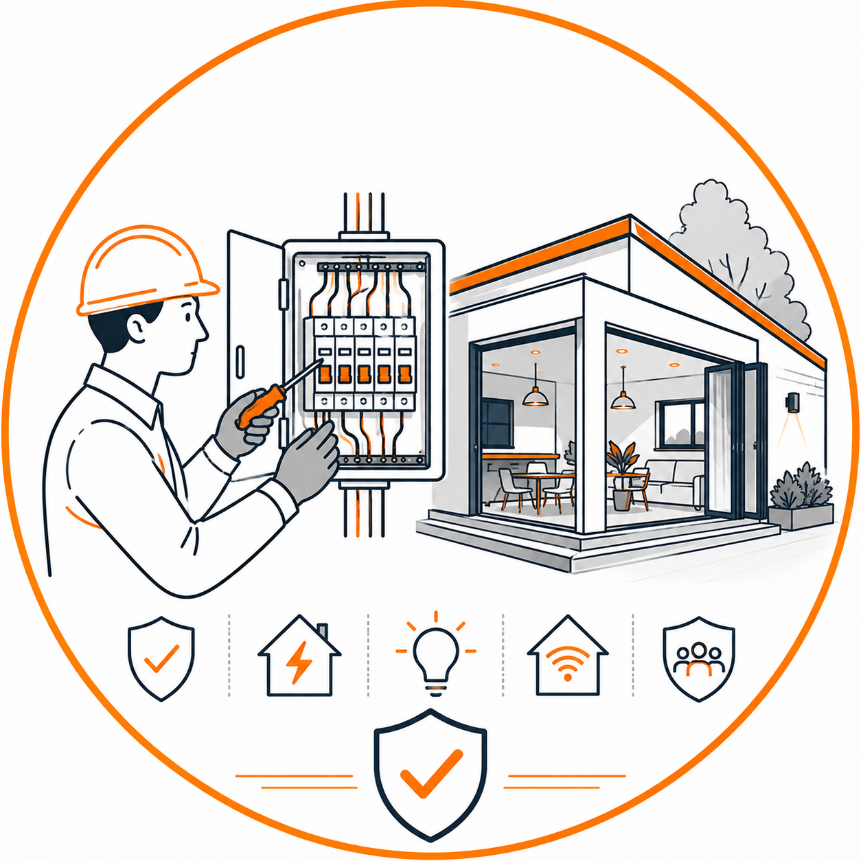 House Rewiring for Extensions completed by NAPIT Approved electricians with safe electrical wiring for modern home extensions