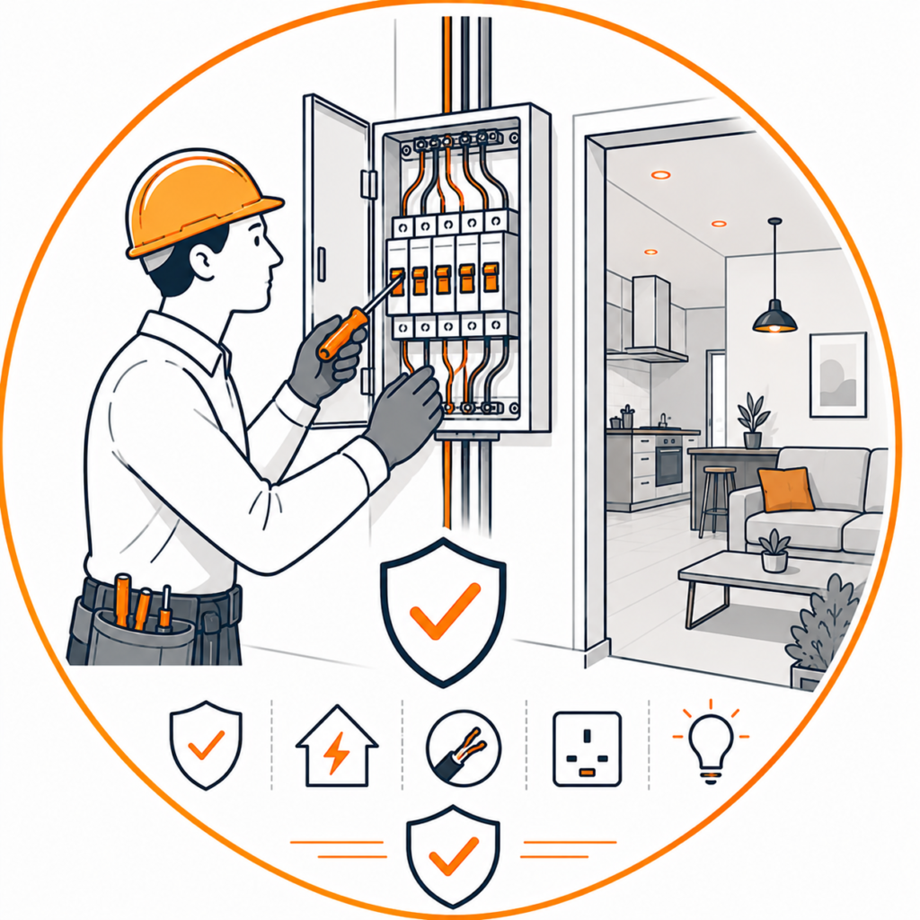 Professional Landlord Rewiring Services Manchester replacing outdated electrical wiring