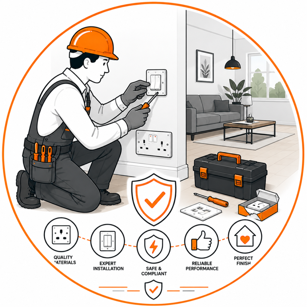 Professional socket and switch installation Manchester