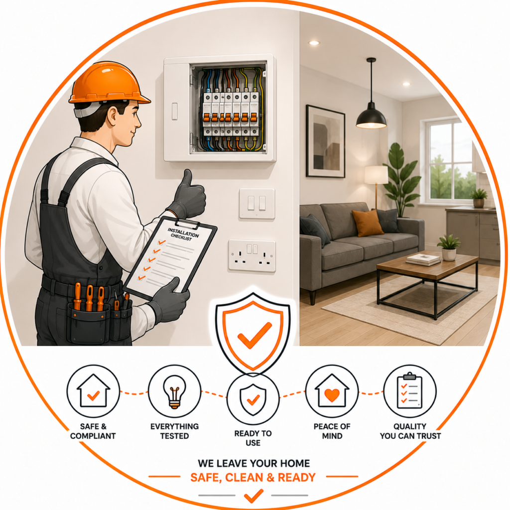 Completed socket and switch installation Manchester