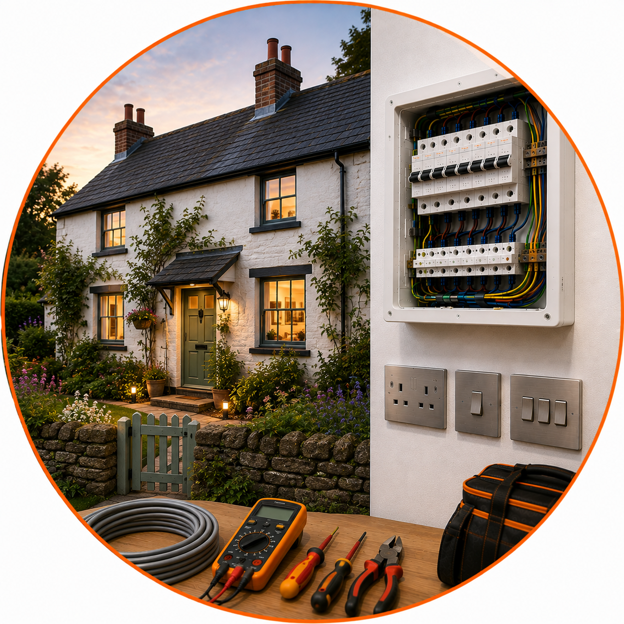 Cottage Rewiring Manchester with modern electrical wiring and consumer units