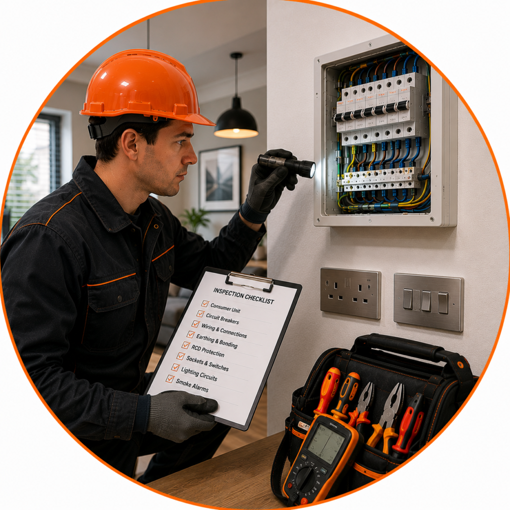 Flat rewiring Manchester electrical inspection of existing wiring and circuits
